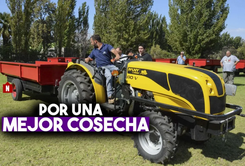 Con 22 nuevos carros de cosecha asistida, los productores de uva mejorarán el sector