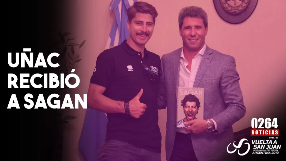 El gobernador recibió el saludo de Peter Sagan