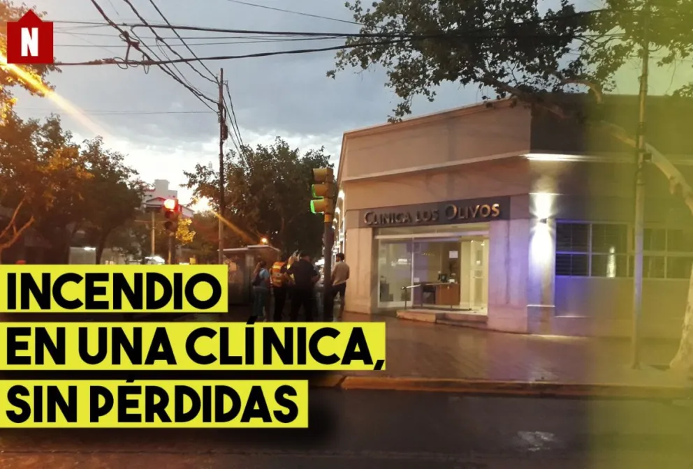 Incendio en el depósito de una clínica