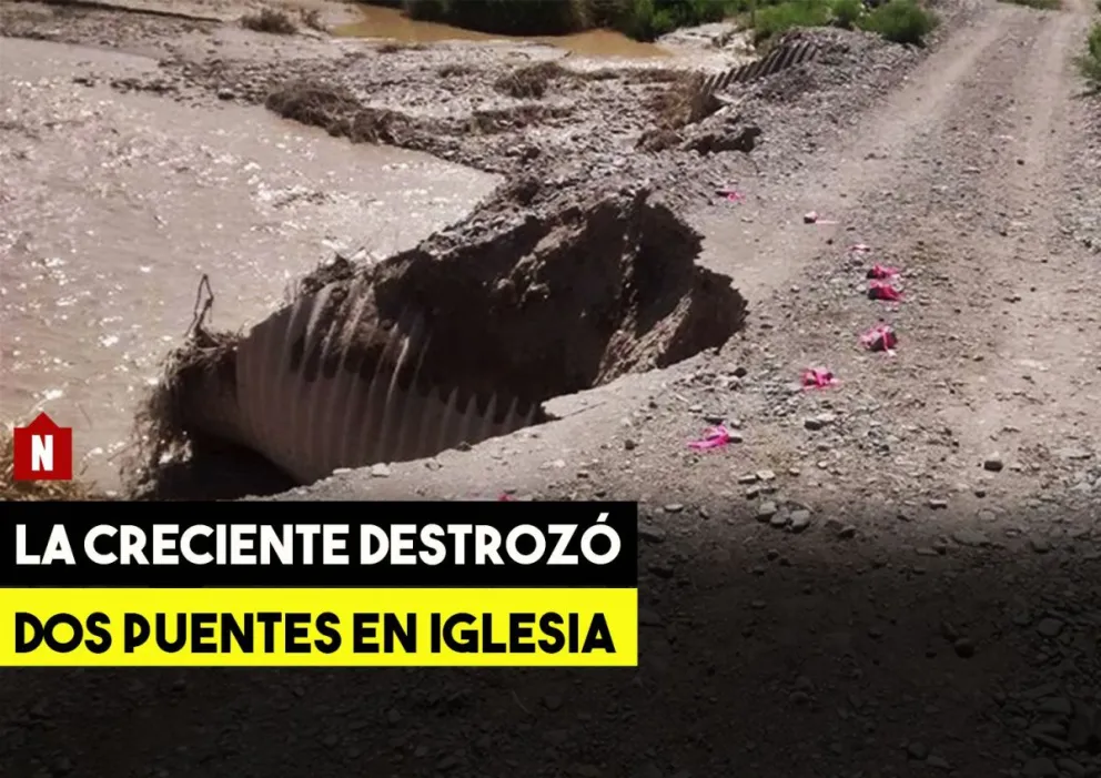 La creciente destrozó dos puentes