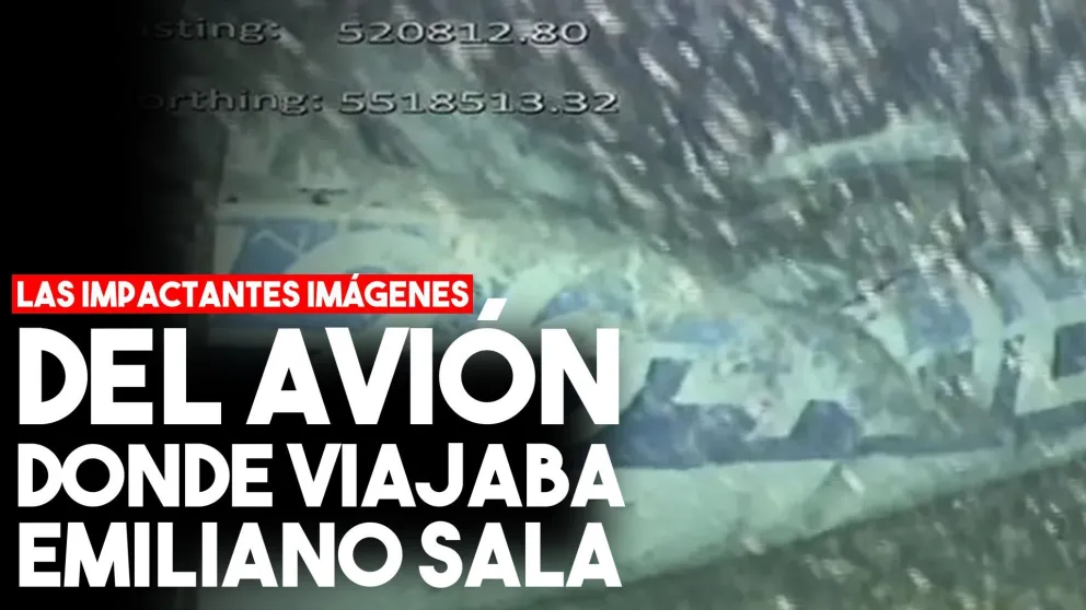 Las imágenes muestran parte del avión que llevaba a Emiliano Sala