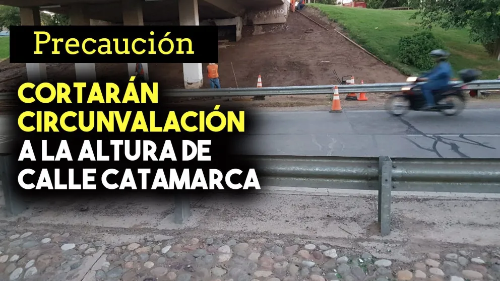 Vialidad realiza trabajos en Avenida de Circunvalación  a la altura de calle Catamarca