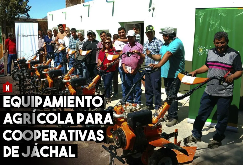 Cooperativas de Jáchal recibieron equipamiento agrícola de Minas Argentinas