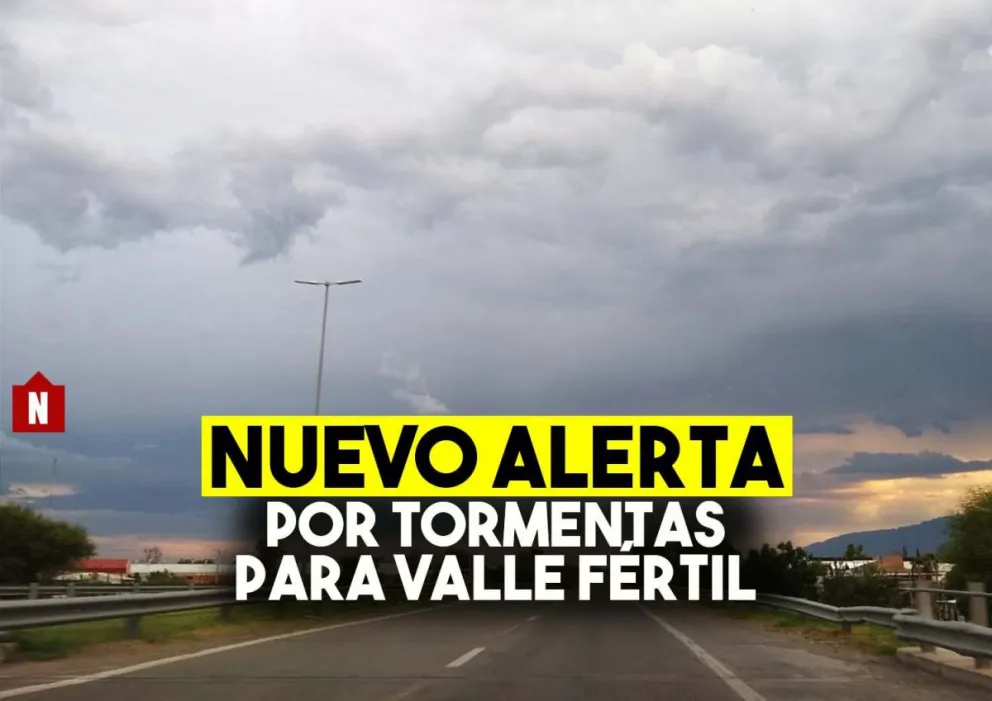 Nuevo alerta por tormentas para Valle Fértil