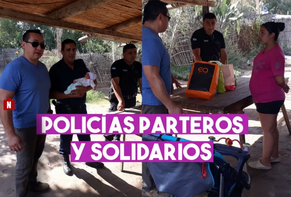 Ayudaron en un parto y ahora llevaron regalos a la bebé