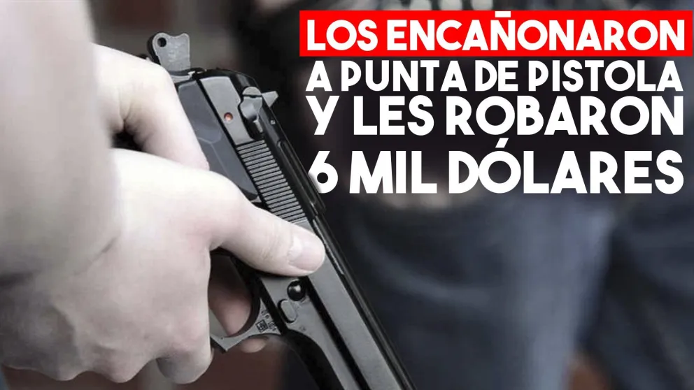 Los encañonaron a punta de pistola y les robaron 6 mil dólares