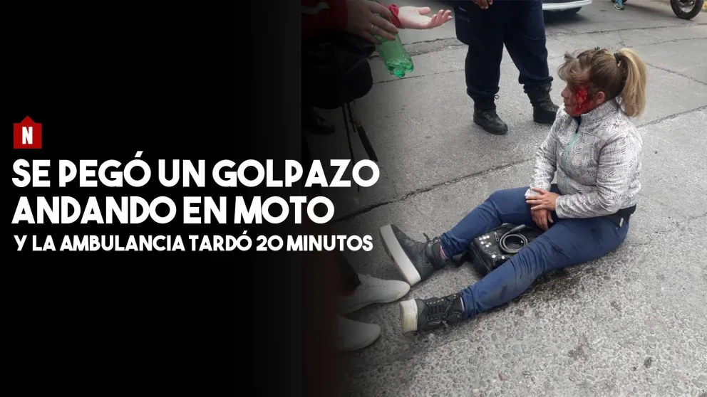 Una mujer perdió el control de su moto y se pegó un golpazo