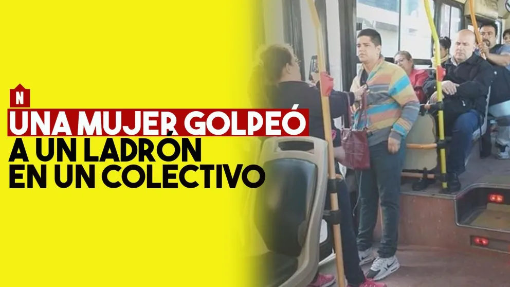 Una mujer golpeó a un ladrón en el colectivo