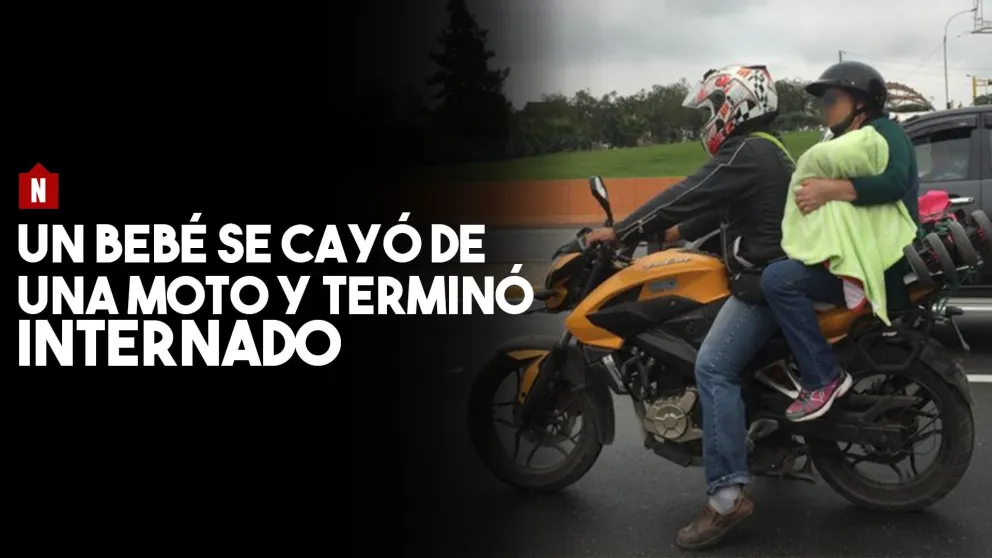 Un bebe hospitalizado tras caer de una moto