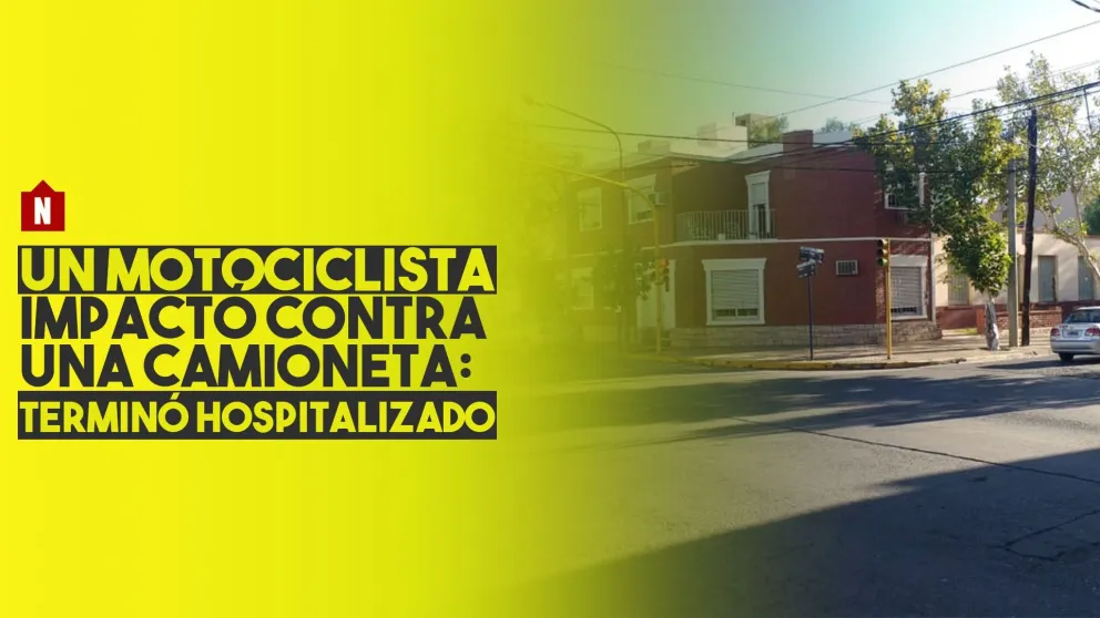Un motociclistas terminó hospitalizado tras impactar con una camioneta