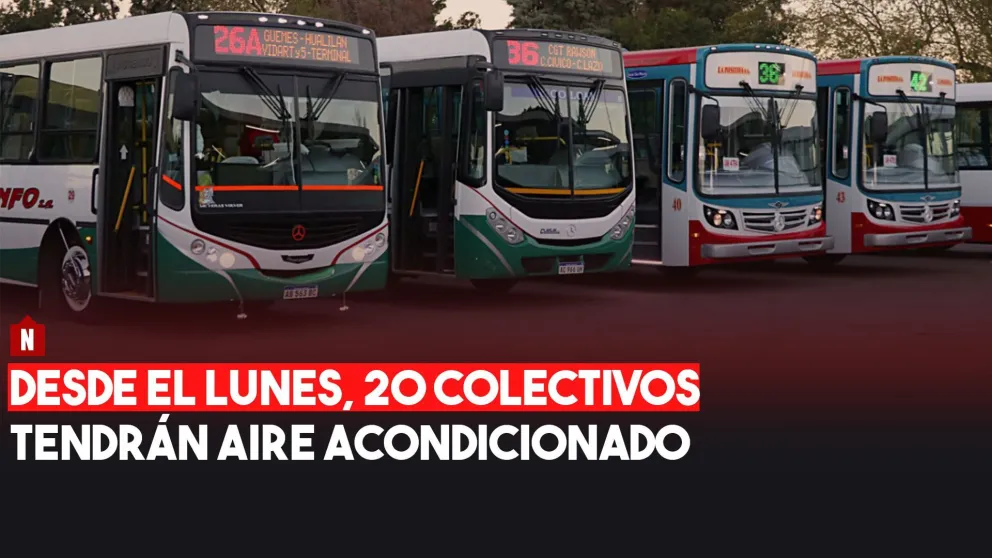 Desde el lunes, 20 colectivos tendrán aire acondicionado