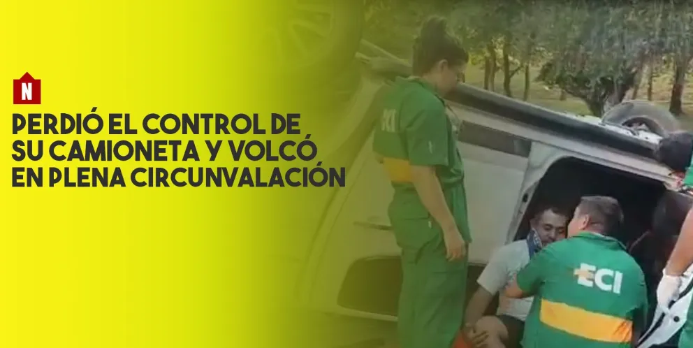 Un camioneta se dio vuelta en plena Circunvalación