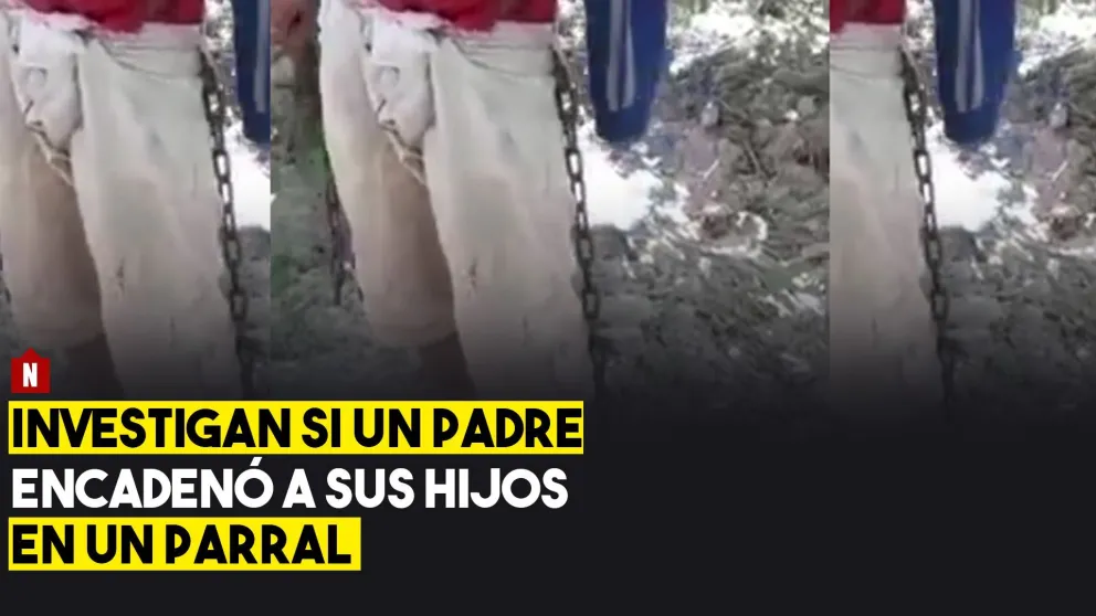 Investigan si un papá encadenó a sus hijos en una finca