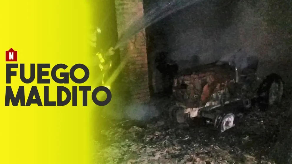 Dos tractores y una camioneta fueron consumidos por el fuego en Jáchal