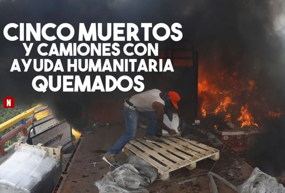 Venezuela: cinco muertos y más de 30 camiones con ayuda humanitaria retenidos