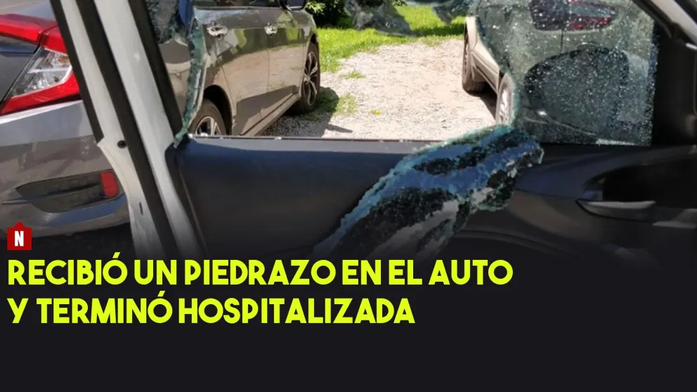Recibió un piedrazo mientras manejaba y terminó hospitalizada
