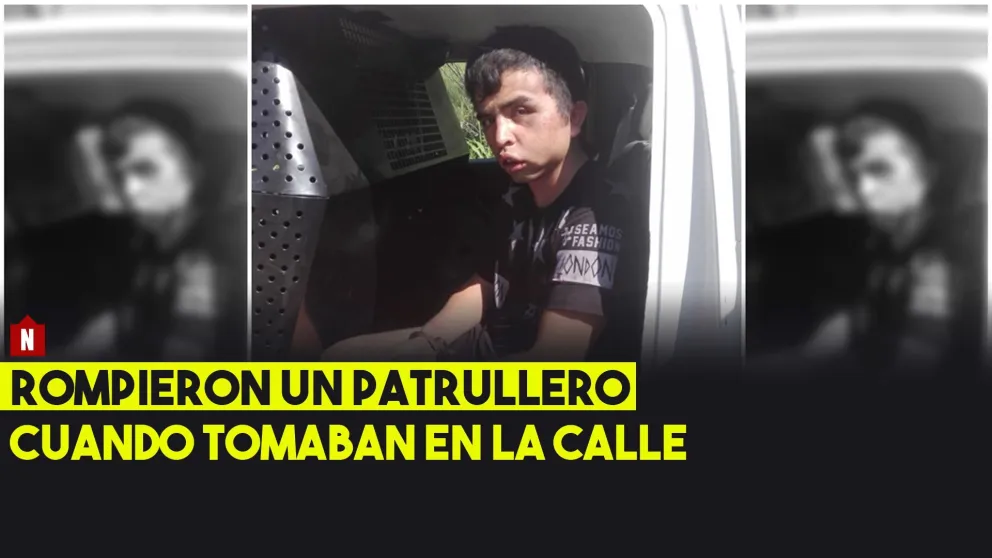 Iban a detenerlos por tomar alcohol y rompieron un patrullero