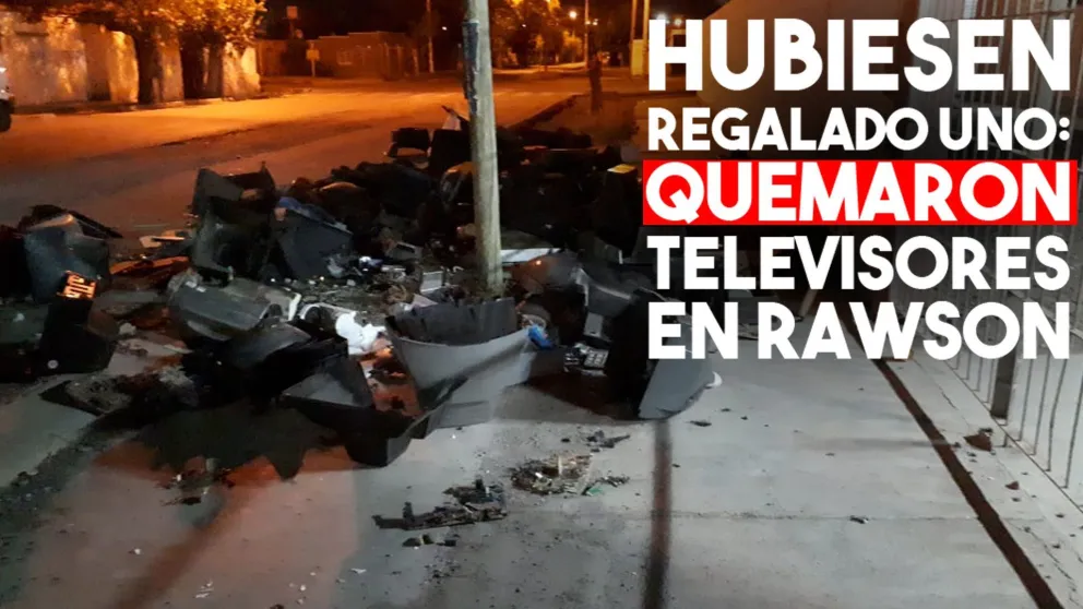 Vecinos de Rawson sorprendidos por la quema de televisores