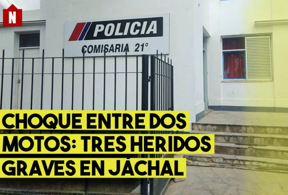 En Jáchal tres heridos graves en un accidente entre dos motos