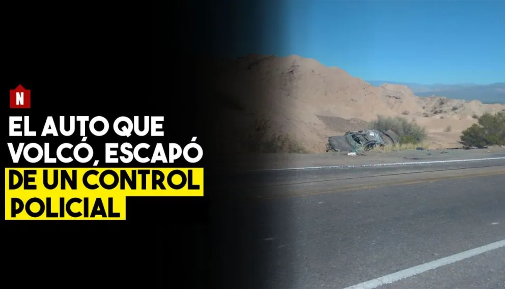 El auto que volcó, escapó de un control policial