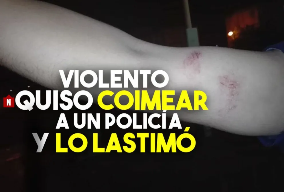 Violó una orden de restricción, quiso coimear a un policía y lo lastimó