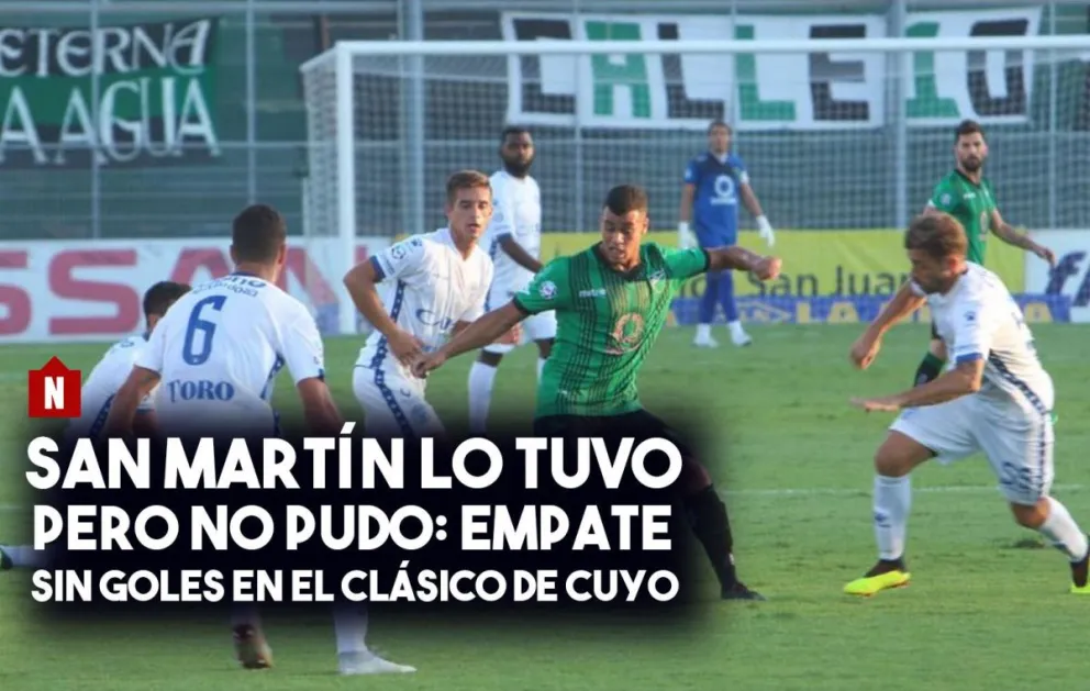 San Martín lo tuvo y no lo aprovechó: empate sin goles en el clásico cuyano