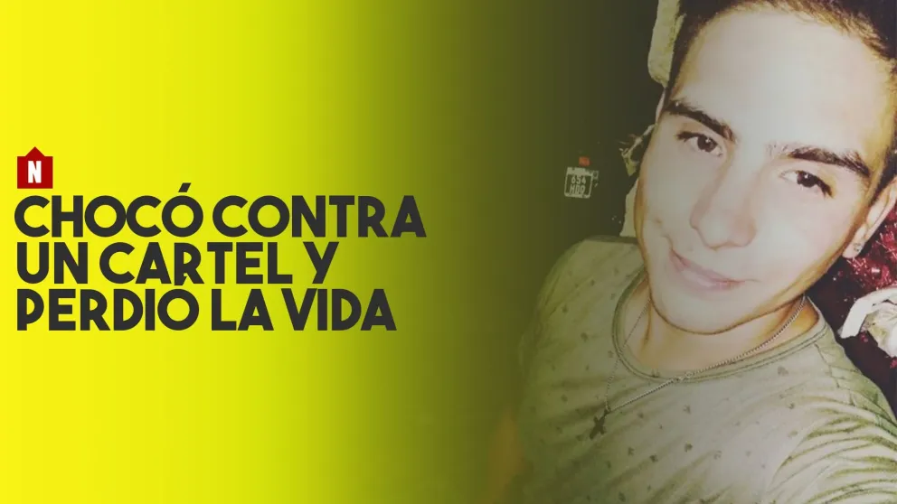 Un joven chocó contra un cartel y murió