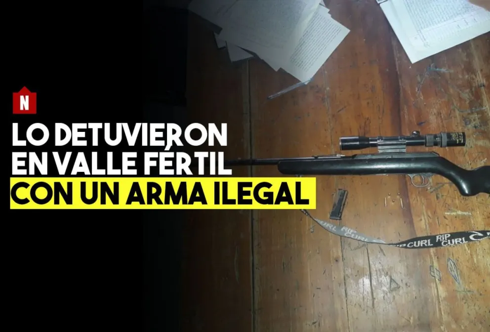 Lo atraparon en Valle Fértil con un arma ilegal