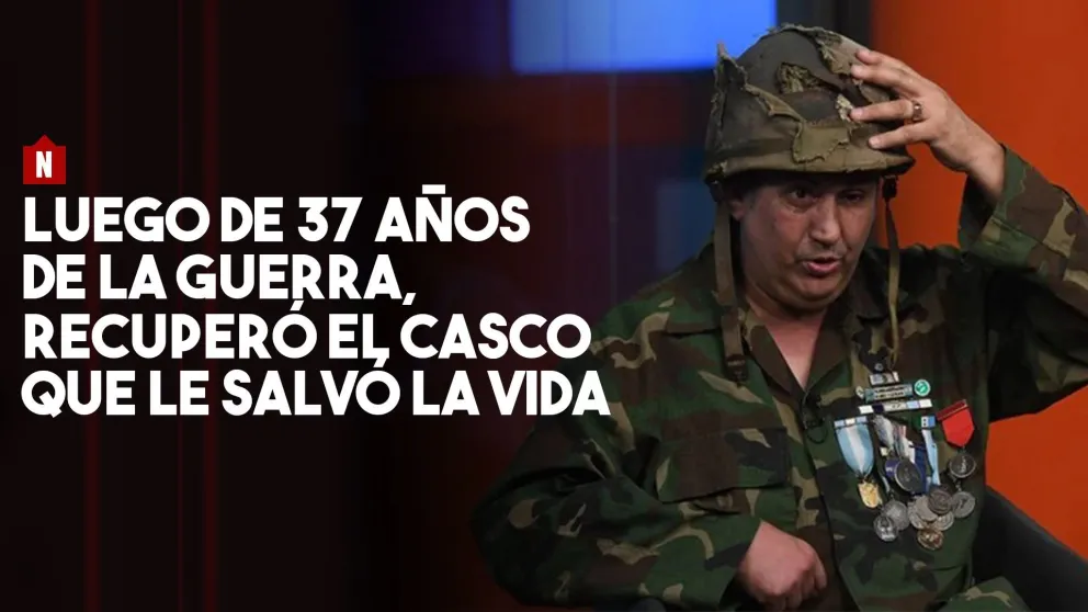Un héroe argentino recuperó el casco que le salvó la vida en Malvinas: "Gracias a él estoy acá"