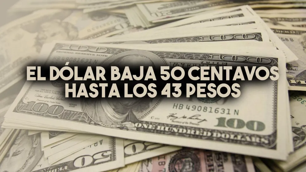El dólar baja 50 centavos hasta los 43 pesos