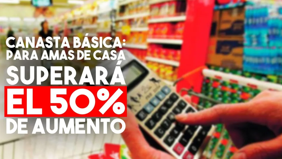 Para Amas de Casa, la canasta básica superará el 50% de aumento
