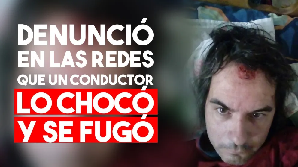 Denunció en las redes que un conductor lo chocó y se fugó