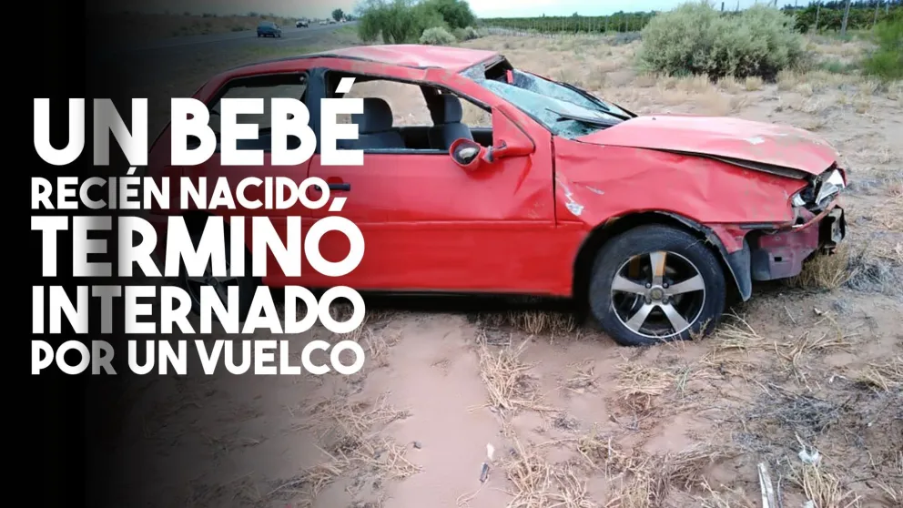 Un bebe terminó hospitalizado por un vuelco