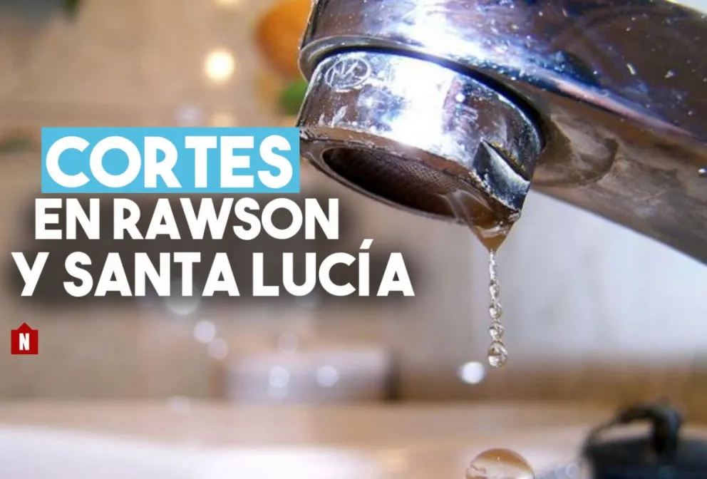 Habrá cortes de agua en Rawson y Santa Lucía