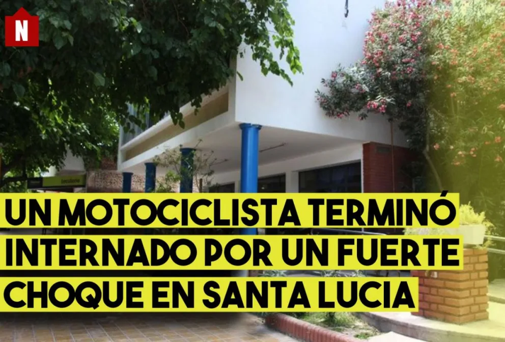 Un motociclista chocó de atrás  a un auto y quedó internado