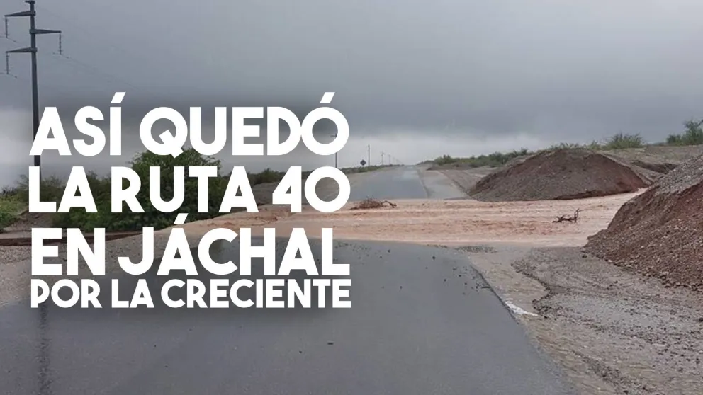 La creciente interrumpió el paso en la Ruta 40