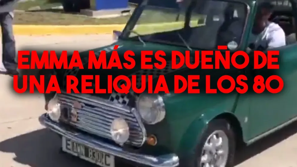 Emmanuel Más llegó al entrenamiento en un Mini Cooper de reliquia