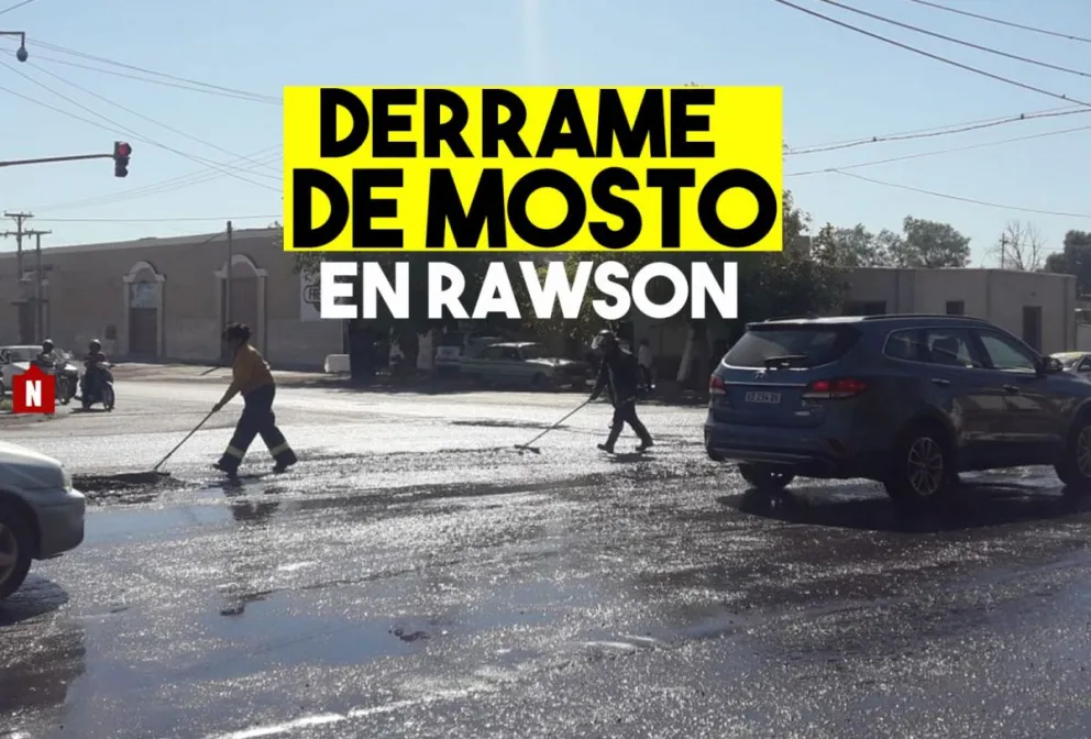 Derrame de mosto en Rawson