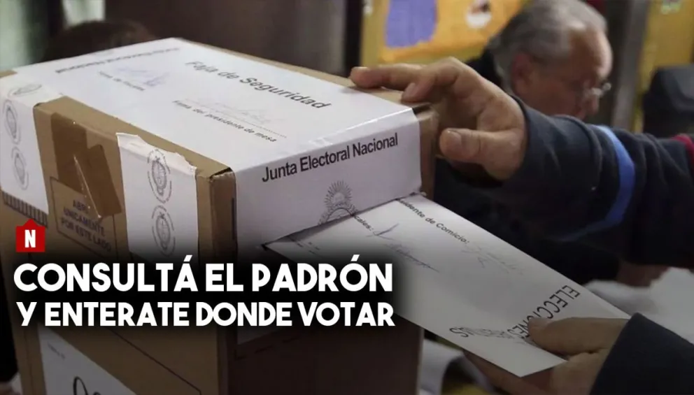 Consultá el padrón y enterate donde votar