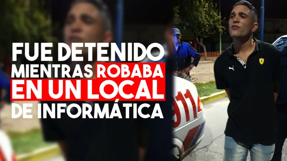 Fue detenido mientras robaba en un local de informática