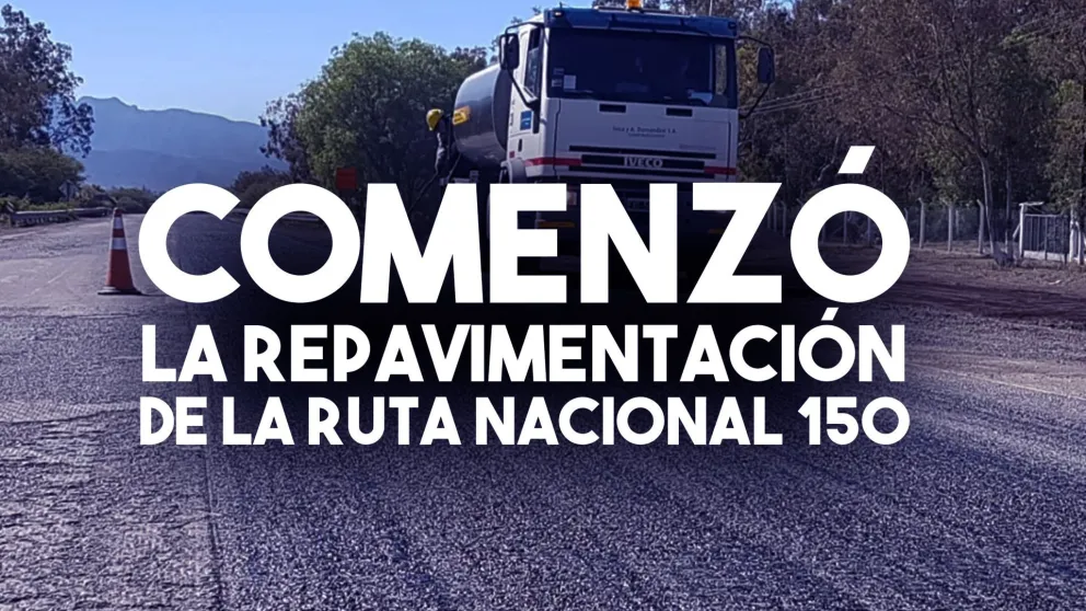 Comenzó la repavimentación de la Ruta Nacional 150