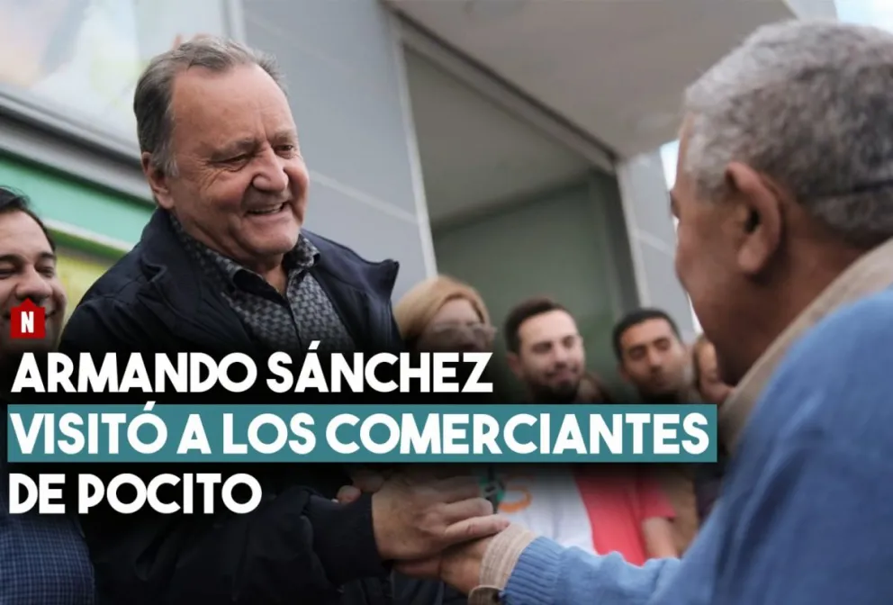 Armando Sanchez visitó a comerciantes de Pocito