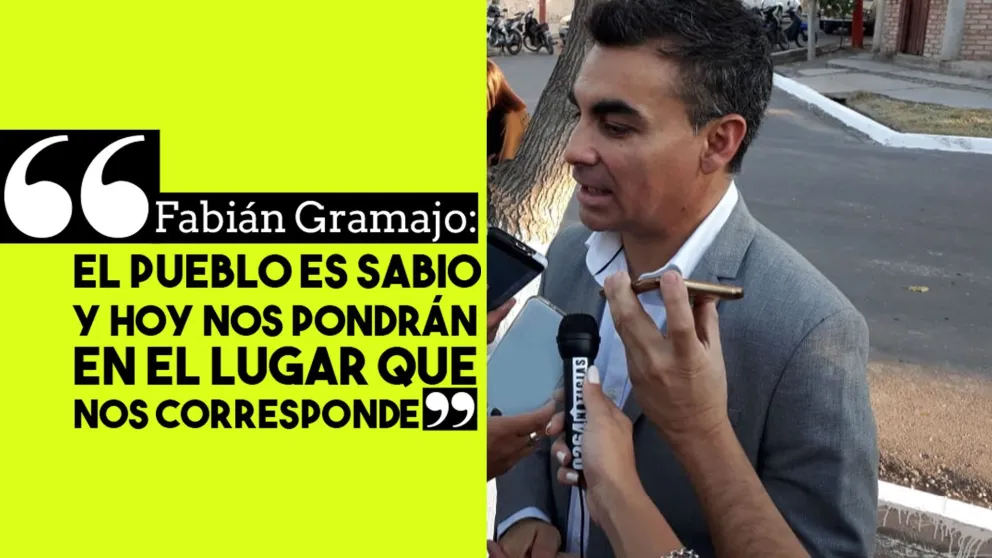 Fabián Gramajo: "El pueblo es sabio y hoy nos pondrán en el lugar que nos corresponde"
