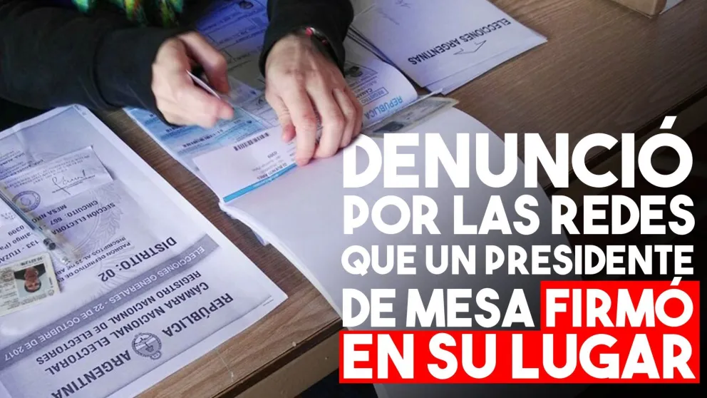Denunció por las redes que un presidente de mesa firmó en su lugar