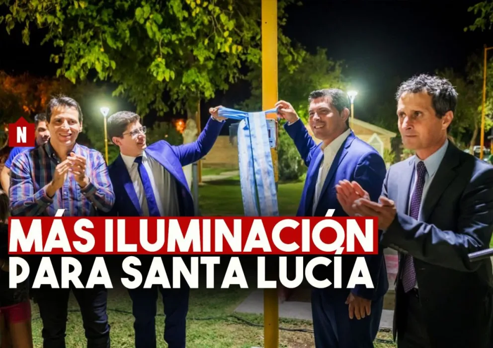 Santa Lucía: inauguraron más obras de iluminación