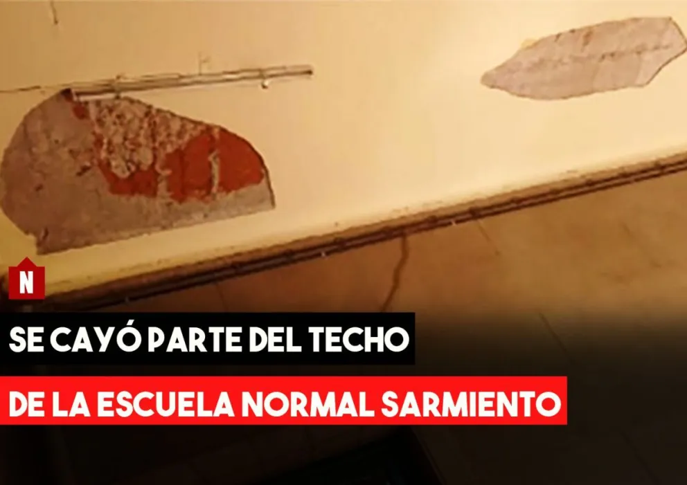 Se cayó parte del techo de la escuela Normal Sarmiento y hay preocupación