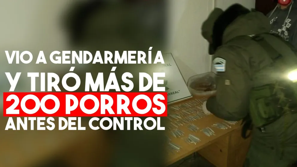 Vio a Gendarmería y tiró más de 200 porros antes del control
