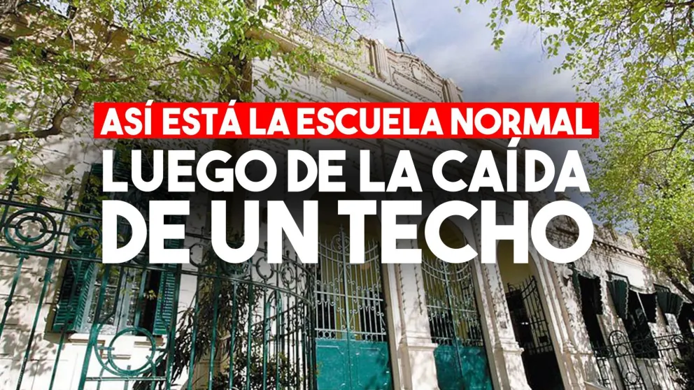 Así está la Escuela Normal luego de la caída del techo