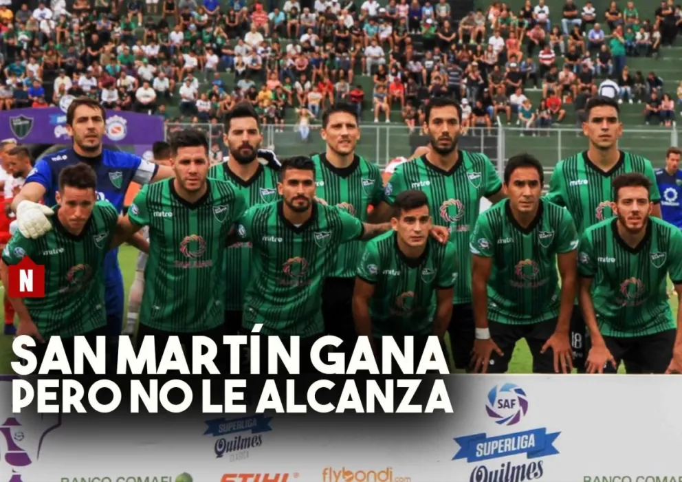 San Martín gana pero igual sigue en zona de descenso