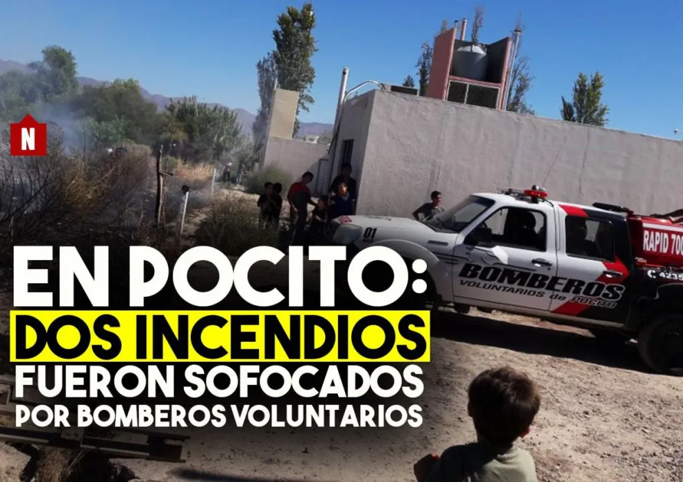 Dos incendios en Pocito fueron sofocados por los Bomberos Voluntarios